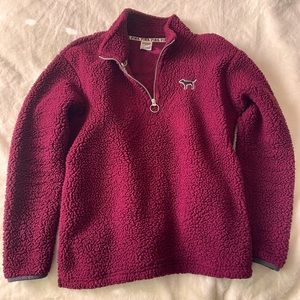 Victoria secret Sherpa sweater size small color is maroon